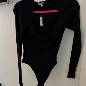 Aerie Black Ribbed Bodysuit